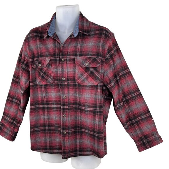 Jachs Mens XL Heritage Brawny Flannel Shacket Heavy Shirt Tartan Plaid Jacket - Picture 6 of 15
